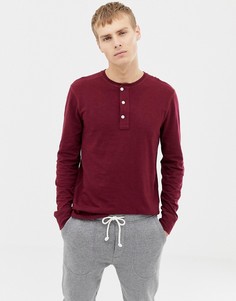Бордовый меланжевый лонгслив хенли J.Crew Mercantile - Красный