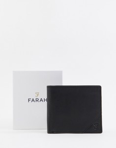 Черный кожаный складной бумажник Farah - Черный