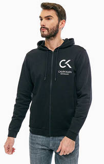 Хлопковая толстовка на молнии с карманами Calvin Klein Performance