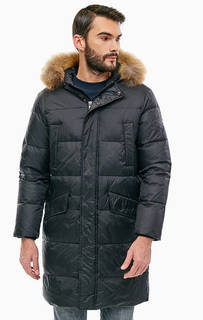 Удлиненный зимний пуховик с меховой отделкой Bomboogie