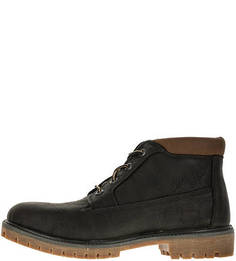 Черные кожаные ботинки на шнуровке Timberland