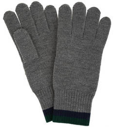 Серые шерстяные перчатки Lacoste