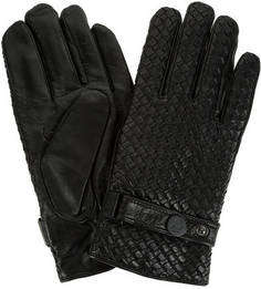 Черные кожаные перчатки с шерстяной подкладкой Karl Lagerfeld