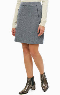 Короткая серая юбка с застежкой на молнию S.Oliver