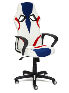 Компьютерное кресло TetChair Runner искусственная кожа, ткань White-Blue-Red 12 266