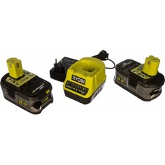 Аккумулятор ryobi one+ rc18120-250 (18 в; 5.0 а*ч; li-ion) 2 шт. + зарядное устройство rc18120 5133003364