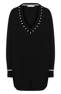 Пуловер свободного кроя из смеси шерсти и шелка с кашемиром Givenchy