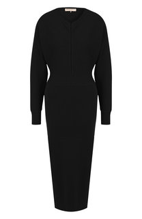 Приталенное шерстяное платье-миди с круглым вырезом Emilio Pucci