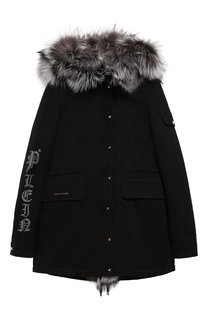 Парка с меховой отделкой на капюшоне Philipp Plein