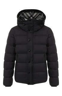 Пуховая куртка на молнии с капюшоном Burberry
