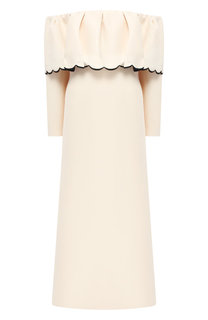 Платье-макси из смеси шелка и шерсти Valentino