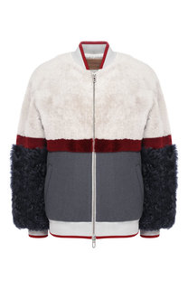 Шерстяной бомбер с меховой отделкой DROMe