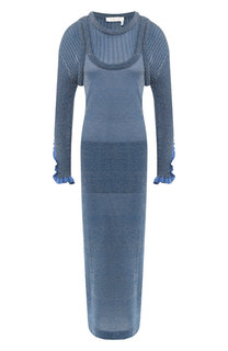 Платье-макси с металлизированной нитью Chloé