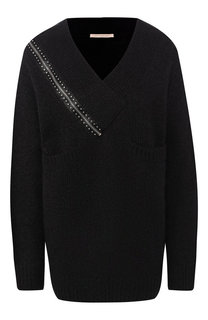 Пуловер с V-образным вырезом и металлической молнией Christopher Kane