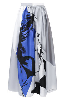 Шелковая юбка-миди с принтом Giorgio Armani