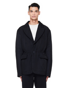 Утепленный черный пиджак Haider Ackermann