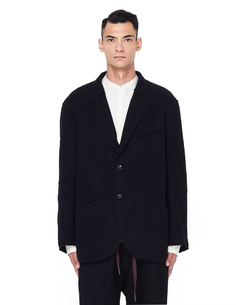 Черный шерстяной пиджак Ziggy Chen