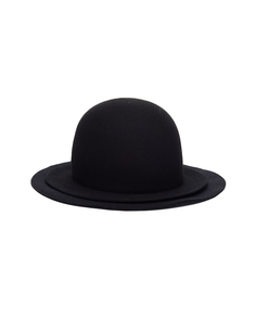 Черная шляпа из шерсти с двойными полями Yohji Yamamoto