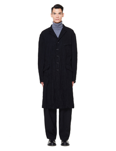 Черное шерстяное пальто Yohji Yamamoto