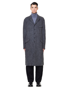 Серое шерстяное пальто Yohji Yamamoto