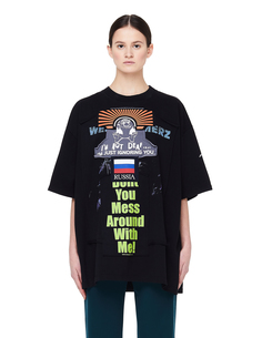 Футболка с принтом You Mess With Me Vetements