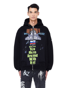 Худи на молнии с принтом Vetements