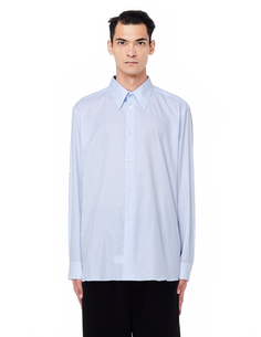 Голубая рубашка в клетку с карманом на спине Raf Simons