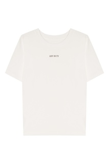Белая футболка с надписью Mo&Co