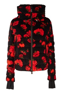 Черная куртка с цветочным принтом 3 Moncler Grenoble