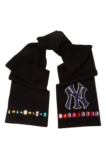 Шарф с кристаллами и патчем NY Yankees Gucci