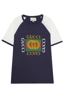 Контрастная футболка с принтом Gucci
