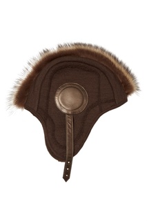 Комбинированная коричневая шапка Korta