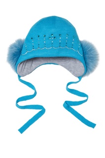 Голубая шапка с отделкой Korta