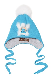 Голубая шапка с помпоном Korta