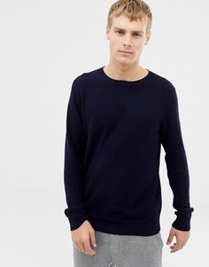 Темно-синий джемпер из ткани пике с круглым вырезом J.Crew Mercantile - Темно-синий