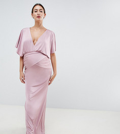 Розовое платье макси с рукавами-кейп Flounce London Maternity - Розовый