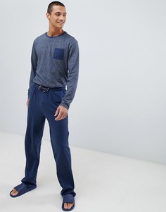 Хлопковый пижамный комплект темно-синего цвета с длинными рукавами Tokyo Laundry - Темно-синий