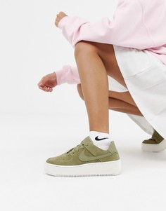 Кроссовки цвета хаки Nike Air Force 1 Sage - Зеленый