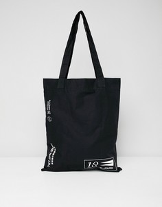 Черная сумка-тоут с принтом ASOS DESIGN - Черный