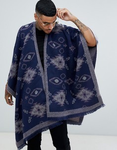 Темно-синий кейп с ацтекским узором ASOS DESIGN - Темно-синий