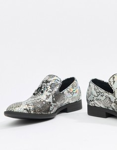Лоферы со змеиным принтом и кисточками ASOS DESIGN - Мульти