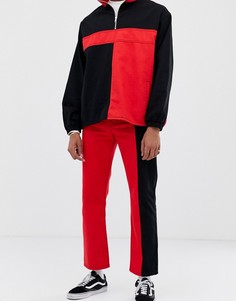 Красно-черные прямые джинсы в стиле колор блок COLLUSION - Красный
