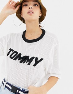 Сетчатый кроп-топ Tommy Hilfiger X Gigi Hadid Racing - Белый