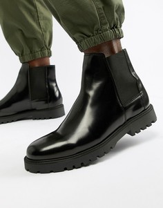 Черные блестящие ботинки челси Zign - Черный