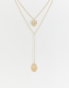 Ожерелье в два ряда с подвеской Missguided - Золотой