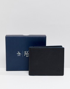 Черный кожаный бумажник Original Penguin - Черный