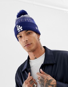 Темно-синяя шапка-бини с помпоном New Era LA Dodgers - Темно-синий