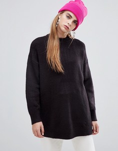 Черный свободный джемпер в рубчик Bershka - Бежевый