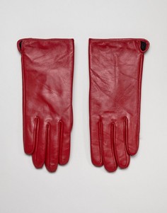 Кожаные перчатки с отделкой для управления сенсорными гаджетами Barneys Originals - Красный