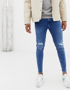 Синие джинсы-морковки Pull&Bear - Синий Pull&;Bear